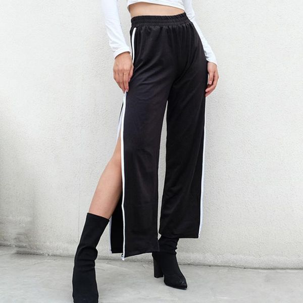 women's pants & capris summer split wide-leg long black white elastic band ladies pant 2021 fashion all-match female
women's pants & capris summer split wide-leg long black white elastic band ladies pant 2021 fashion all-match female