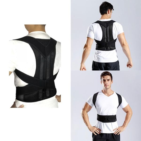 back support belt posture corrector brace shoulder breathable braces supports correction, Black;blue
back support belt posture corrector brace shoulder breathable braces supports correction, Black;blue