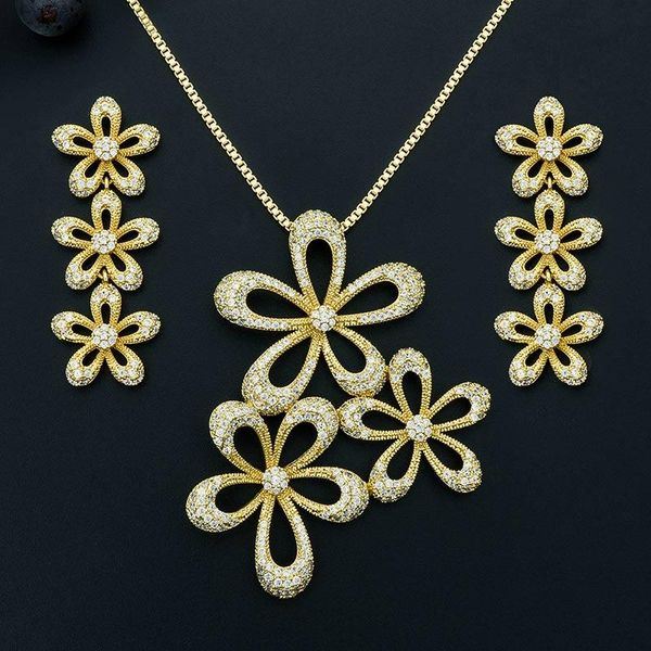 earrings & necklace modemangel luxury flowers cubic zirconia copper wedding party bridal pendant earring fashion set, Silver
earrings & necklace modemangel luxury flowers cubic zirconia copper wedding party bridal pendant earring fashion set, Silver