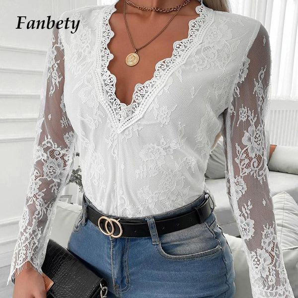 women's blouses & shirts autumn embroidery flower see through blouse women spring casual deep v neck lace shirt pullover lady hollow ou, White
women's blouses & shirts autumn embroidery flower see through blouse women spring casual deep v neck lace shirt pullover lady hollow ou, White