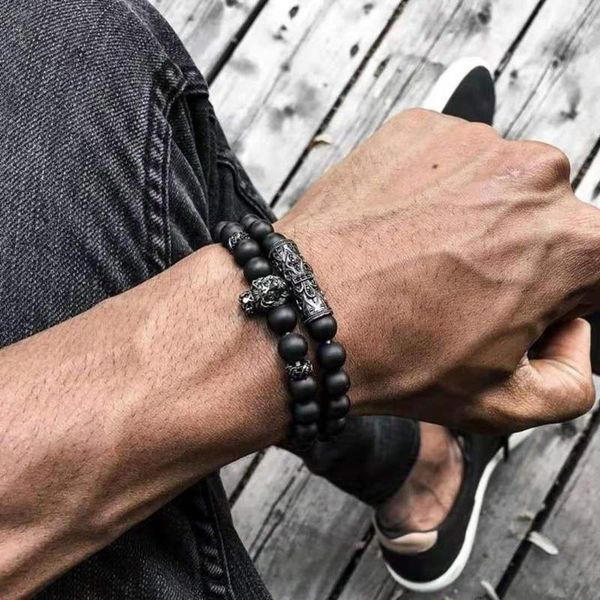 charm bracelets punk fashion 2pcs/set lion men bracelet sets pave cubic zirconia tube matte stone bead for jewelry gift, Golden;silver
charm bracelets punk fashion 2pcs/set lion men bracelet sets pave cubic zirconia tube matte stone bead for jewelry gift, Golden;silver