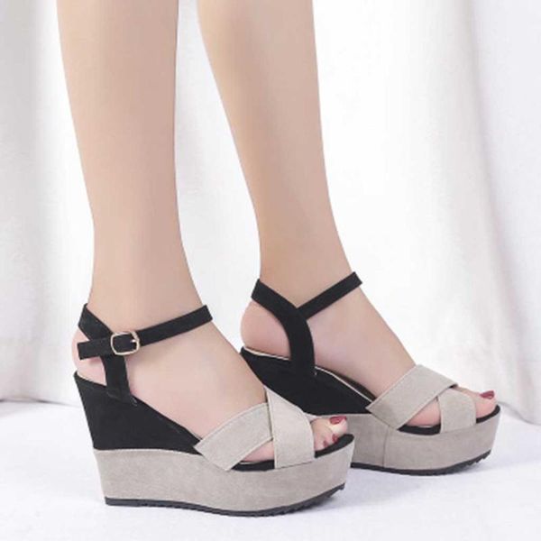dress shoes summer women's sandals fashion ladies mixed colors buckle peep toe wedges casual loafers sandalia feminina *, Black
dress shoes summer women's sandals fashion ladies mixed colors buckle peep toe wedges casual loafers sandalia feminina *, Black