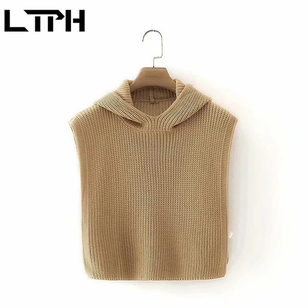 ltph ins fashion hooded split knitted sweater vest short sleeveless waistcoat loose women sweaters spring 210423, White;black
ltph ins fashion hooded split knitted sweater vest short sleeveless waistcoat loose women sweaters spring 210423, White;black