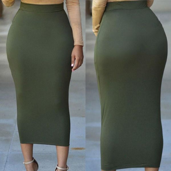 women's skinny pencil thick skirt ladies hips wrap bodycon high waist elastic stretch long skirts, Black
women's skinny pencil thick skirt ladies hips wrap bodycon high waist elastic stretch long skirts, Black