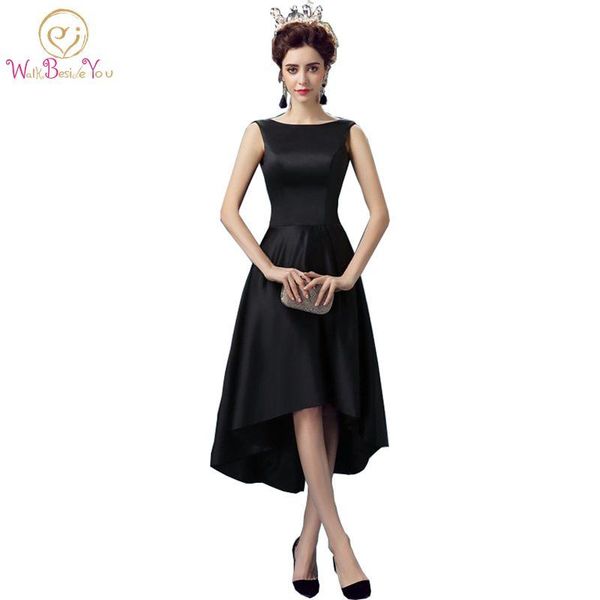 party dresses 100% real image little black evening satin simple short front long back prom gown designs custom, White;black
party dresses 100% real image little black evening satin simple short front long back prom gown designs custom, White;black