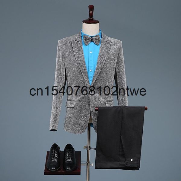 men's suit business leisure professional dress stage host performance suits & blazers, White;black
men's suit business leisure professional dress stage host performance suits & blazers, White;black