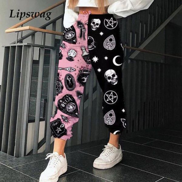 autumn casual elastic waist sweatpants women harajuku vintage skull print patchwork pants female fashion streetwear sport pant women's, Black;white
autumn casual elastic waist sweatpants women harajuku vintage skull print patchwork pants female fashion streetwear sport pant women's, Black;white