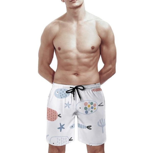 funny fishes print men's cool beach shorts summer swim trunks quick dry mesh lining board with pockets, White;black
funny fishes print men's cool beach shorts summer swim trunks quick dry mesh lining board with pockets, White;black