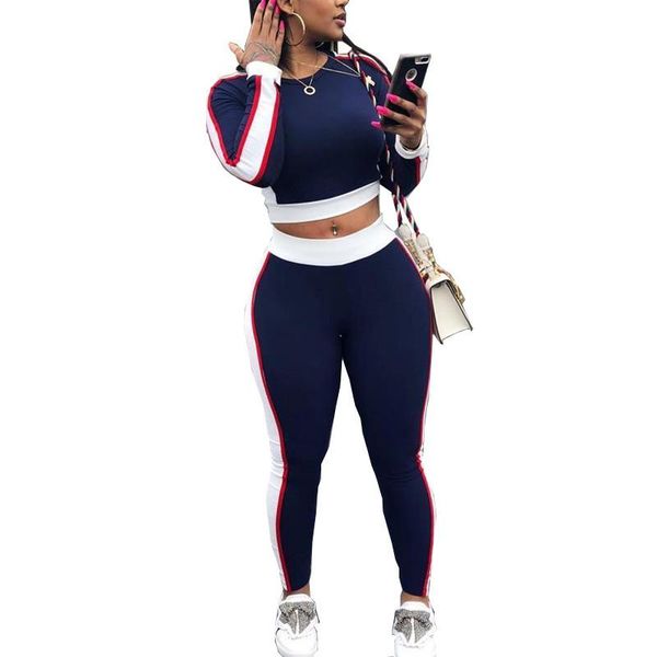two piece dress women casual tracksuits outfits long sleeve pullover crop pants 2pcs patchwork workout fitness active elastic clot, White
two piece dress women casual tracksuits outfits long sleeve pullover crop pants 2pcs patchwork workout fitness active elastic clot, White