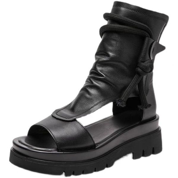 soft leather flat sandals women's thick-soled fish mouth 2021 spring and summer mid-heel casual high-roman shoes dress, Black
soft leather flat sandals women's thick-soled fish mouth 2021 spring and summer mid-heel casual high-roman shoes dress, Black