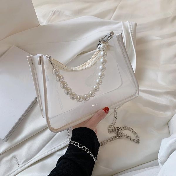 evening bags fashion women transparent shoulder bag pearl chain solid color crossbody women's leather handbags 
evening bags fashion women transparent shoulder bag pearl chain solid color crossbody women's leather handbags