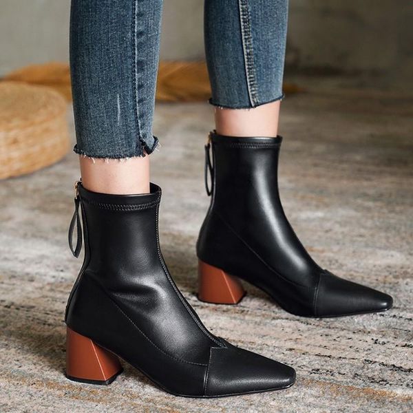 boots 2021 square toe autumn winter ladies pumps microfiber all match women shoes sewing strange style zip ankle size 32-45, Black
boots 2021 square toe autumn winter ladies pumps microfiber all match women shoes sewing strange style zip ankle size 32-45, Black