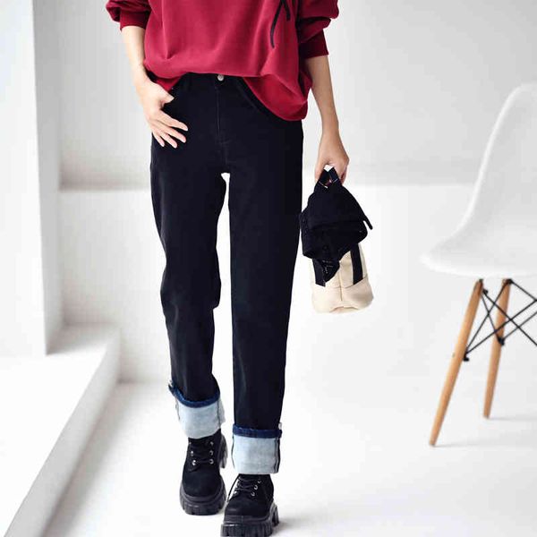 women's jeans mioco n8869c coreano casual tubo reto fino preto flanging adicionar villi punhos jeans calças retas 16xc, Blue
women's jeans mioco n8869c coreano casual tubo reto fino preto flanging adicionar villi punhos jeans calças retas 16xc, Blue