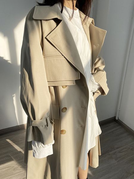 women's trench coats khaki windbreaker mid-length korean style small all-match autumn coat female british trend i8we, Tan;black
women's trench coats khaki windbreaker mid-length korean style small all-match autumn coat female british trend i8we, Tan;black