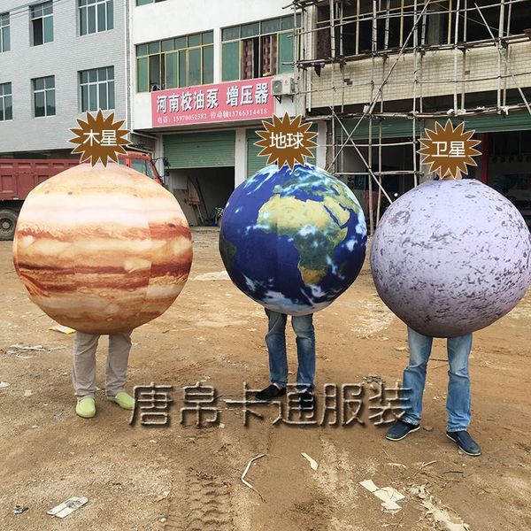 mascot costumes the earth jupiter satellite mascot costume suits party dress outfits clothing advertising carnival halloween easter, Red;yellow