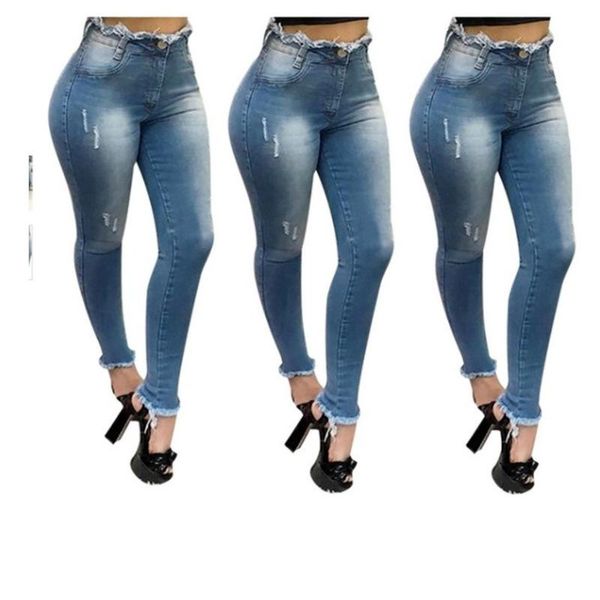 european and american style tassel tight-fitting ripped jeans fashion pocket trousers 2021 women's, Blue
european and american style tassel tight-fitting ripped jeans fashion pocket trousers 2021 women's, Blue
