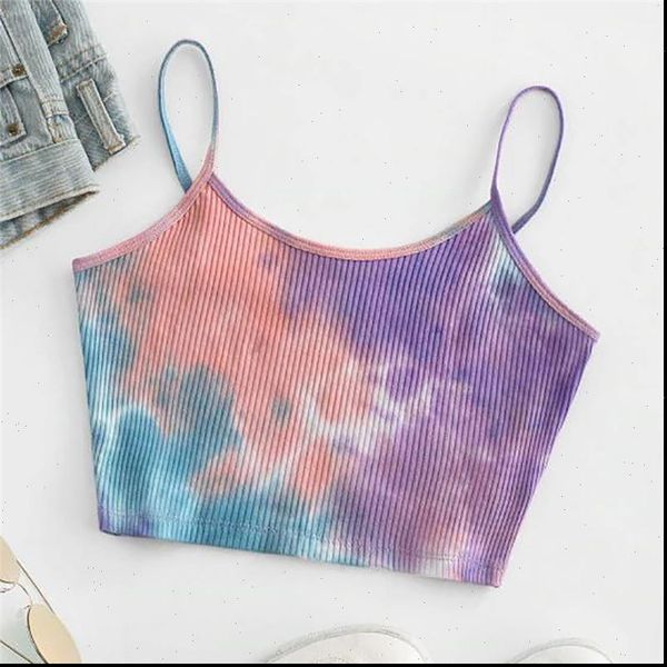 short fashion tie dye women tank print slim fit camisoles summer bodycon backless sleeveless wear, White
short fashion tie dye women tank print slim fit camisoles summer bodycon backless sleeveless wear, White