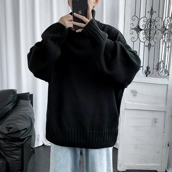 casual solid turtleneck men sweater fashion black wild long-sleeved bottoming loose pullover knit warm 2021 vintage men's sweaters, White;black
casual solid turtleneck men sweater fashion black wild long-sleeved bottoming loose pullover knit warm 2021 vintage men's sweaters, White;black