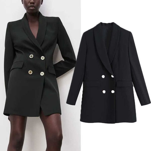 office women suits spring za fashion simple and elegant chic 's jacket casual street single-piece 210601, White;black
office women suits spring za fashion simple and elegant chic 's jacket casual street single-piece 210601, White;black