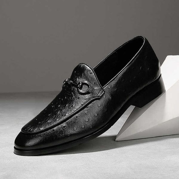 2021 men's leather shoes fashion business ess versatile casual single set foot lefu, Black