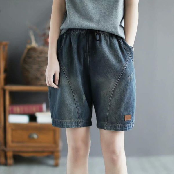 straight denim fashion vintage women short wild mature elagant casual elastic waist drawstring washing scratch cotton clothing, White;black
straight denim fashion vintage women short wild mature elagant casual elastic waist drawstring washing scratch cotton clothing, White;black