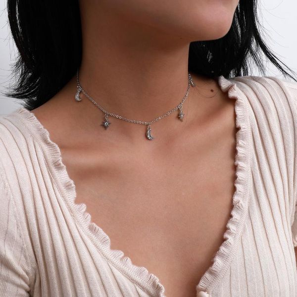 fashion rhinestone star moon pendant necklace minimalist choker necklaces for women jewelry vintage korean sweet iron chain, Silver
fashion rhinestone star moon pendant necklace minimalist choker necklaces for women jewelry vintage korean sweet iron chain, Silver