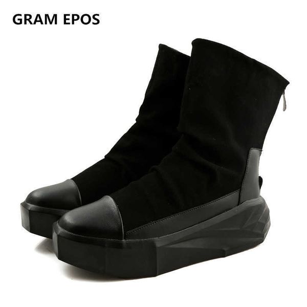 men high version cool mens casual shoes male motorcycle boots hip hop designer brand height increase owens botas, Black
men high version cool mens casual shoes male motorcycle boots hip hop designer brand height increase owens botas, Black