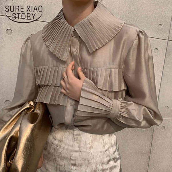 spring pleated white shirts turn-down collar single-breasted women blouse loose female clothing blusas 13078 210415
spring pleated white shirts turn-down collar single-breasted women blouse loose female clothing blusas 13078 210415
