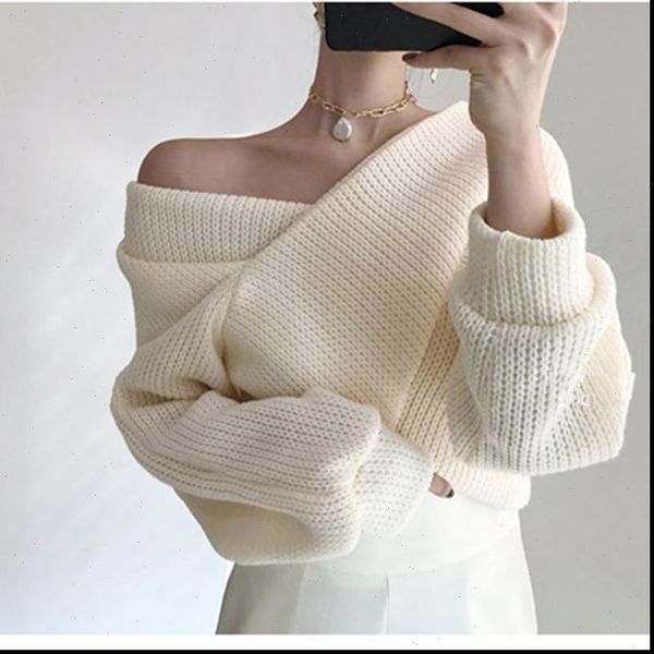 ol crop loose women sweaters long sleeve v neck solid and pullovers knitted jumpers female, White;black
ol crop loose women sweaters long sleeve v neck solid and pullovers knitted jumpers female, White;black