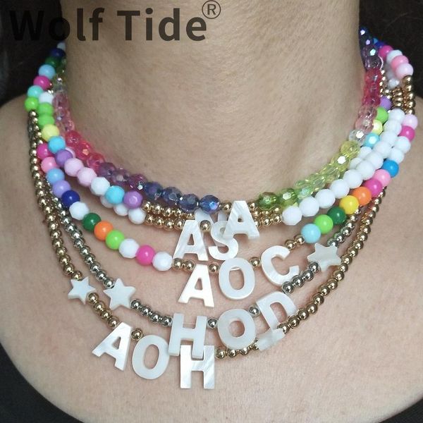 chokers bohemian custom name letter necklace choker collier colorful beads pearl shell star personalized jewelry bijoux gift for friends, Golden;silver
chokers bohemian custom name letter necklace choker collier colorful beads pearl shell star personalized jewelry bijoux gift for friends, Golden;silver