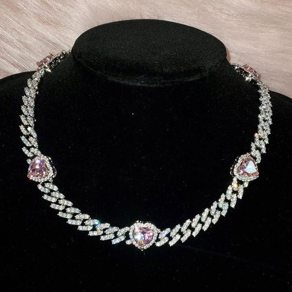 pendant necklaces grandbling heart shape 9mm zirconia copper cuban chain choker necklace for women jewelry gifts, Silver
pendant necklaces grandbling heart shape 9mm zirconia copper cuban chain choker necklace for women jewelry gifts, Silver