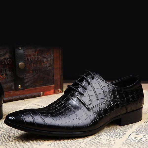 dress shoes formal wear men's leather stone pattern decorative cowhide wedding work, Black
dress shoes formal wear men's leather stone pattern decorative cowhide wedding work, Black