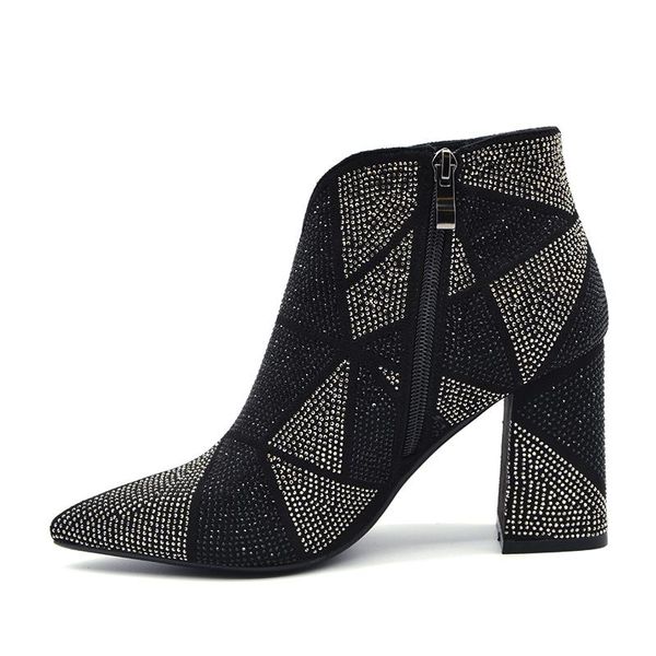 boots 2021 women ankle plus size 22-26.5cm length fashion bling crystal rhinestones pointed booties club party, Black
boots 2021 women ankle plus size 22-26.5cm length fashion bling crystal rhinestones pointed booties club party, Black