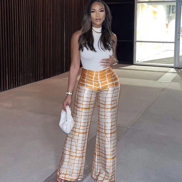 women's pants & capris 2021 autumn high waist wide leg women office geometric print trousers summer elastic loose long, Black;white
women's pants & capris 2021 autumn high waist wide leg women office geometric print trousers summer elastic loose long, Black;white