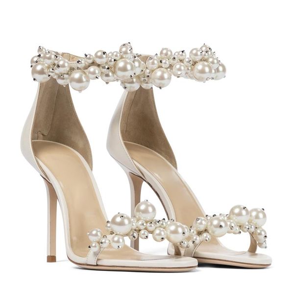 sandals glossy pearl one strap female thin heels wedding shoe summer cutout open toe beads high, Black
sandals glossy pearl one strap female thin heels wedding shoe summer cutout open toe beads high, Black