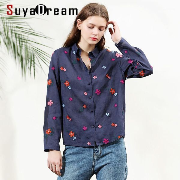 suyadream women floral blouse 100%ramie embroidery long sleeved turn down collar office blouses 2021 spring summer shirt women's & shir, White
suyadream women floral blouse 100%ramie embroidery long sleeved turn down collar office blouses 2021 spring summer shirt women's & shir, White