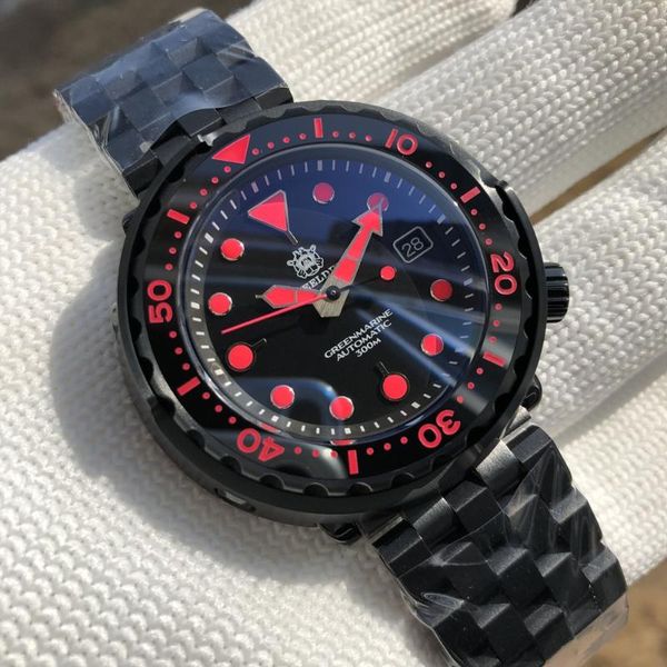 wristwatches steeldive arrival watch sd1975xp japan movement nh35 300m waterproof pvd black stainless steel red luminous dive watch, Slivery;brown 
wristwatches steeldive arrival watch sd1975xp japan movement nh35 300m waterproof pvd black stainless steel red luminous dive watch, Slivery;brown
