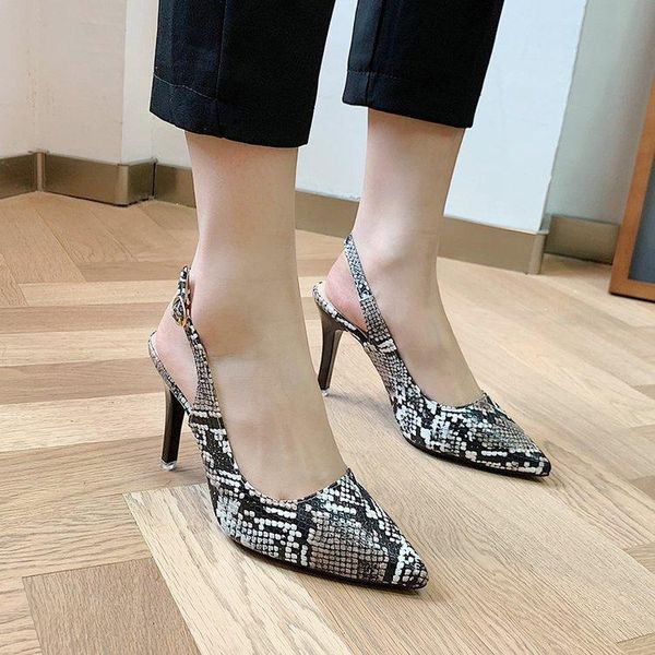 dress shoes european and american high-heeled sandals tip in her fine foreign trade after the snap snakeskin, Black
dress shoes european and american high-heeled sandals tip in her fine foreign trade after the snap snakeskin, Black