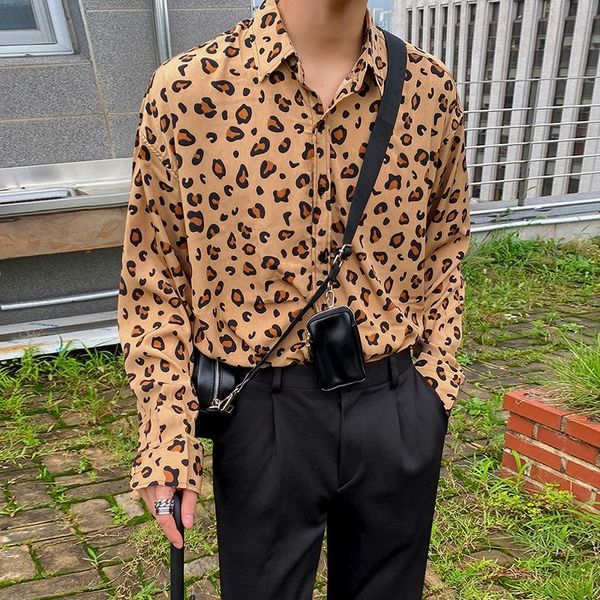 leopard print shirt handsome man hip-hop spring and summer long sleeve japanese loose personality coat men's casual shirts, White;black
leopard print shirt handsome man hip-hop spring and summer long sleeve japanese loose personality coat men's casual shirts, White;black