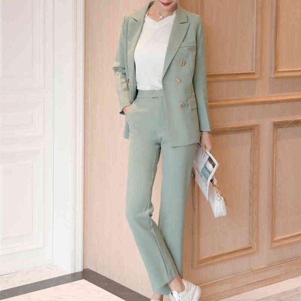 women's two piece pants fashion suits autumn double-breasted jacket casual two-piece set q43h, White
women's two piece pants fashion suits autumn double-breasted jacket casual two-piece set q43h, White