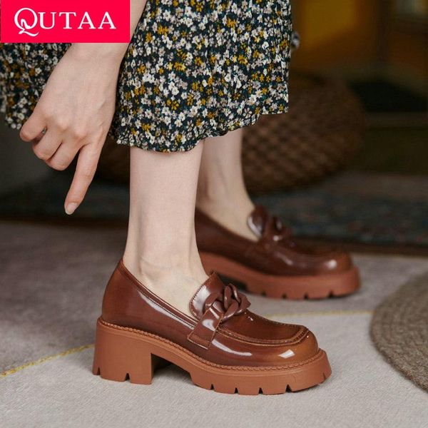 dress shoes qutaa 2021 round toe square med heel casual slip on female concise genuine leather spring autumn women pumps size 34-39, Black
dress shoes qutaa 2021 round toe square med heel casual slip on female concise genuine leather spring autumn women pumps size 34-39, Black