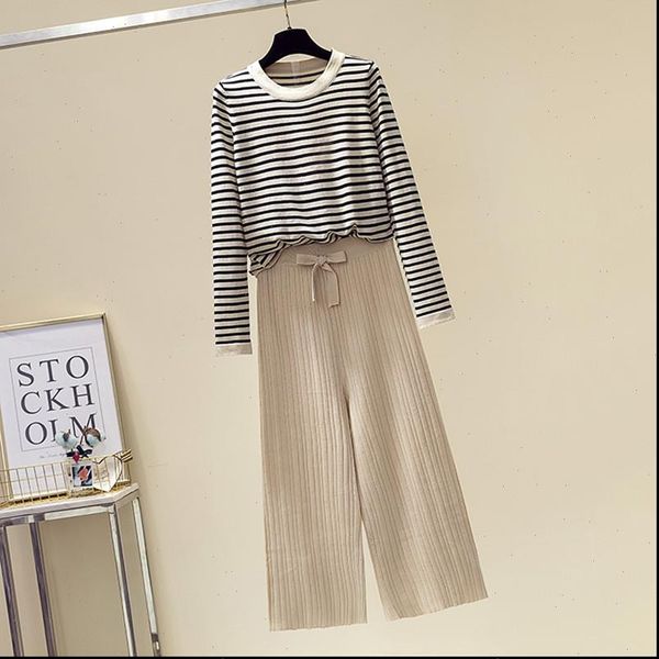 knit striped pants womens tracksuits sets o neck long sleeve pullover jumpers wide leg trousers woman autumn spring set, Gray
knit striped pants womens tracksuits sets o neck long sleeve pullover jumpers wide leg trousers woman autumn spring set, Gray
