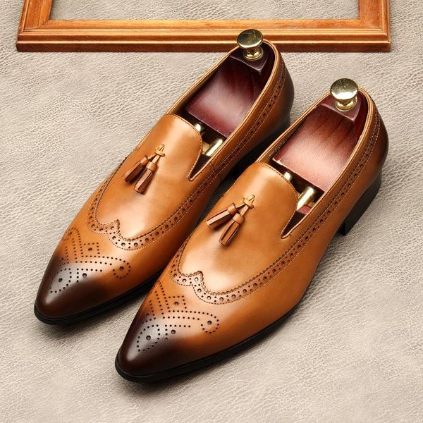 large size eur45 black / brown wine red business dress shoes genuine leather wedding mens social with tassel
large size eur45 black / brown wine red business dress shoes genuine leather wedding mens social with tassel