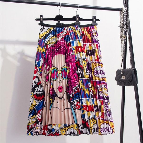 skirts fashion cartoon high waist pleated skirt 2021 spring summer midi womens elastic a line long faldas, Black
skirts fashion cartoon high waist pleated skirt 2021 spring summer midi womens elastic a line long faldas, Black