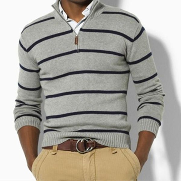 men's sweaters small horse half zipper thick warm pullover men casual striped sweater autumn winter knitwear pull homme top, White;black
men's sweaters small horse half zipper thick warm pullover men casual striped sweater autumn winter knitwear pull homme top, White;black