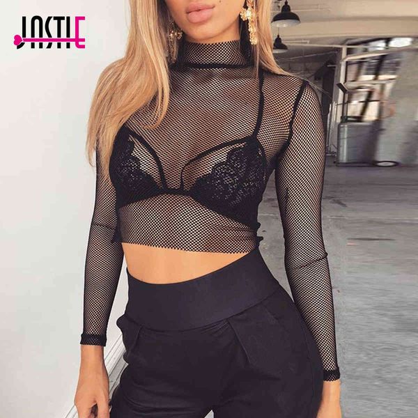 jastie stand collar hollow blace fishnet women shirt long sleeve transparent crop mesh female t-shirt blusa 210419, White
jastie stand collar hollow blace fishnet women shirt long sleeve transparent crop mesh female t-shirt blusa 210419, White
