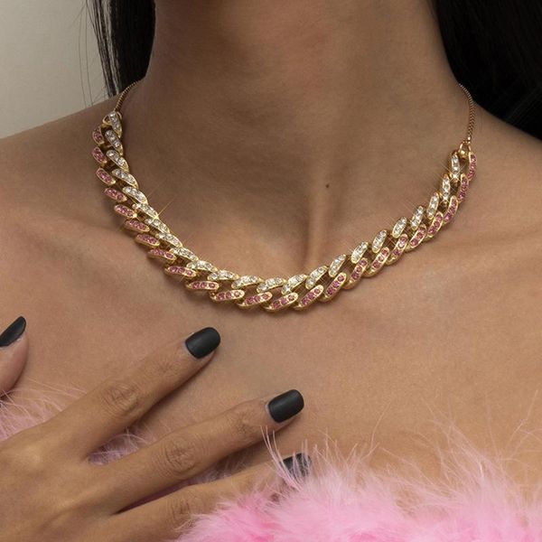chains retro simple fashion alloy necklace geometric inlaid full diamond cross chain cuban buckle women's temperament jewelry, Silver
chains retro simple fashion alloy necklace geometric inlaid full diamond cross chain cuban buckle women's temperament jewelry, Silver