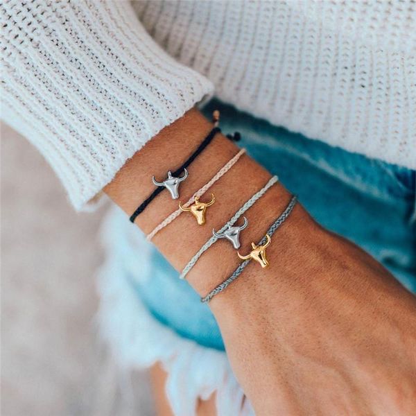 link, chain 4pcs suit fashion bull head multilayer bracelets for men women color leather rope braid bracelet jewelry, Black
link, chain 4pcs suit fashion bull head multilayer bracelets for men women color leather rope braid bracelet jewelry, Black