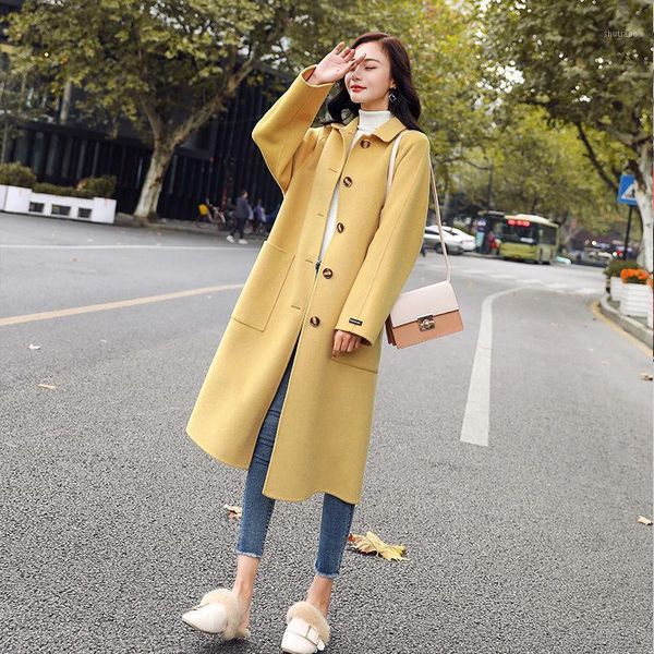 women autumn winter elegant wool coats lady loose long sleeve single breasted jackets female casual mid-long outerwear f250 women's & b, Black
women autumn winter elegant wool coats lady loose long sleeve single breasted jackets female casual mid-long outerwear f250 women's & b, Black