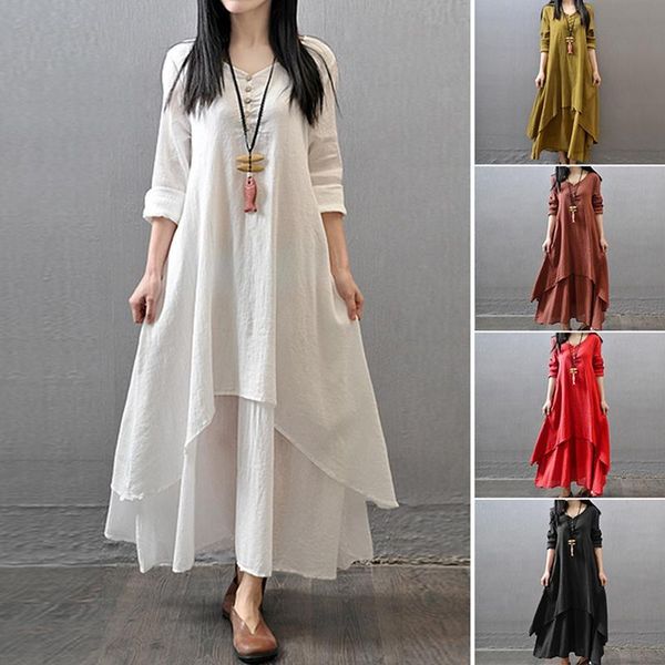 literary large swing linen dress loose long-sleeved cotton and skirt casual dresses, Black;gray
literary large swing linen dress loose long-sleeved cotton and skirt casual dresses, Black;gray
